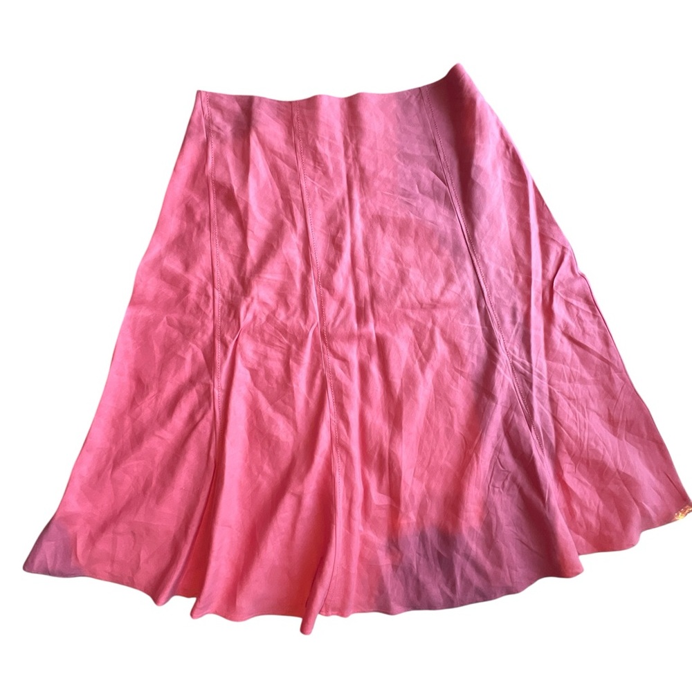 Caren Sport linen blend Vibrant Pink Midi A-line Skirt plus Sz 2X